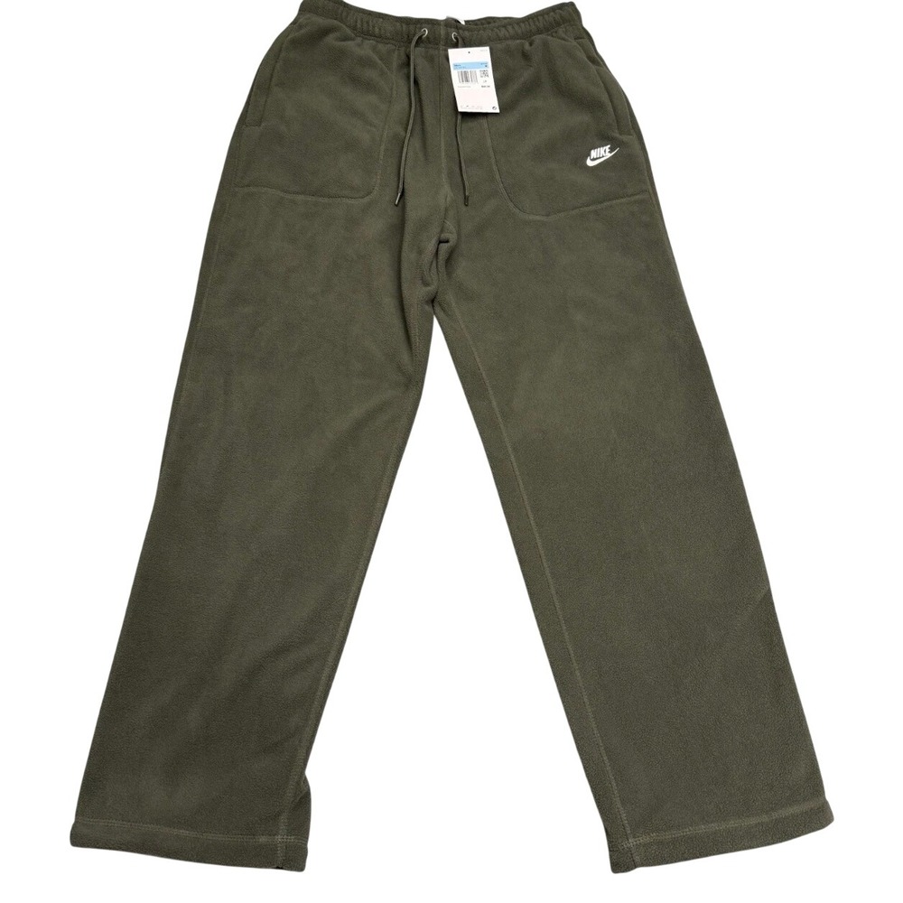 Nike Fleece Pants Men M Olive New Therma-FIT Straight Leg HV1348-355